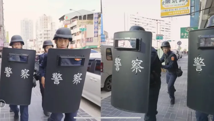 警方獲報趕到銀行。警方提供