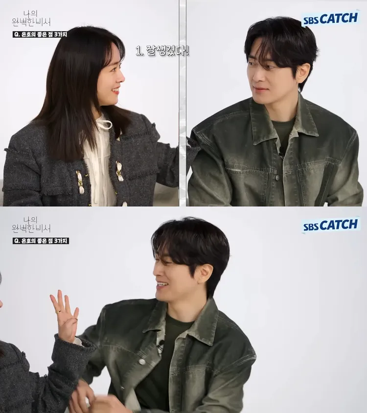 韓志旼（上圖左）在花絮影片中，提到李浚赫飾演的恩浩優點是很帥，讓他不好意思伸手阻止。翻攝YouTube