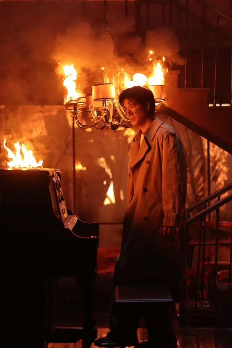 王力宏新歌《I'm Alive》MV在上海搭景拍攝。宏聲文化提供