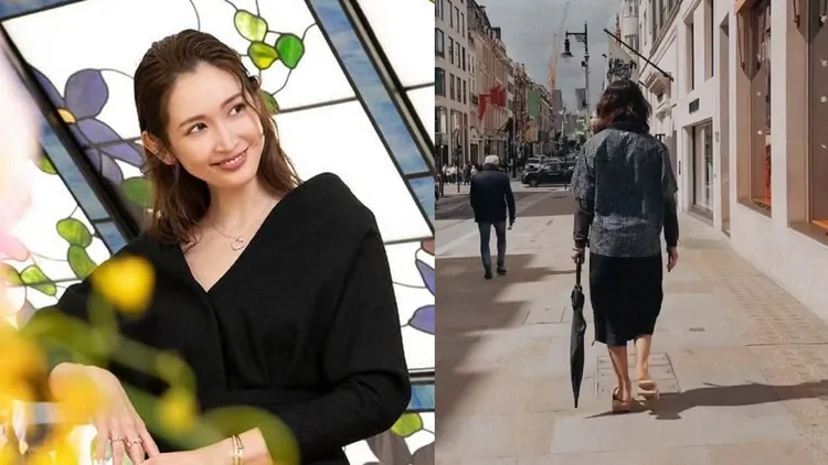 紗榮子送2個兒子到英國念書，不時飛去當地探望，曾拍下長子穿著木屐走在倫敦街頭。翻攝紗榮子IG