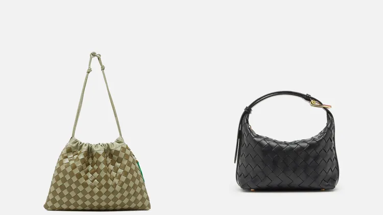 Dust編織皮革肩背包（左）7萬1000元、Wallace編織皮革手提肩背包（右）8萬6100元。品牌提供