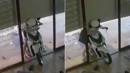 警世影片|關鐵捲門時騎車離店 門車「上下夾頸」險殺女老闆