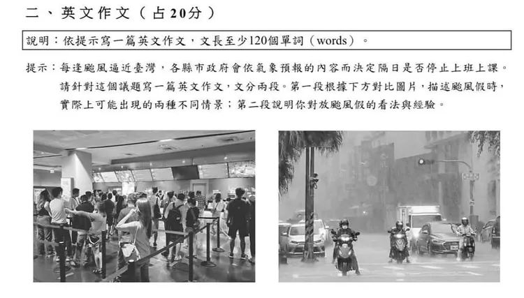 有考生指出英文作文題目被補習班猜中。翻攝自Threads
