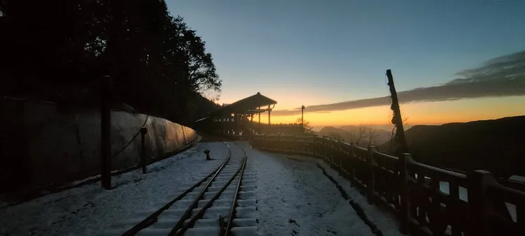 太平山積雪景象。翻攝《太平山國家森林遊樂區》臉書