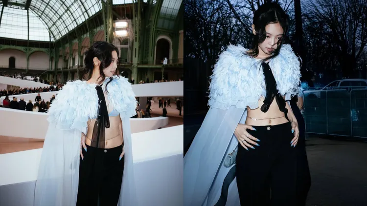 Jennie的看秀Look蠻腰露到不能再露。翻攝jennie IG