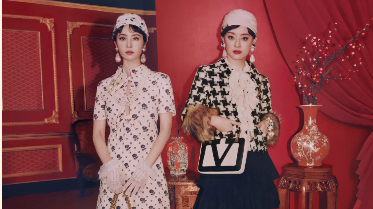 孫儷（右）與蔡依林（左）驚喜為Valentino合體。品牌提供