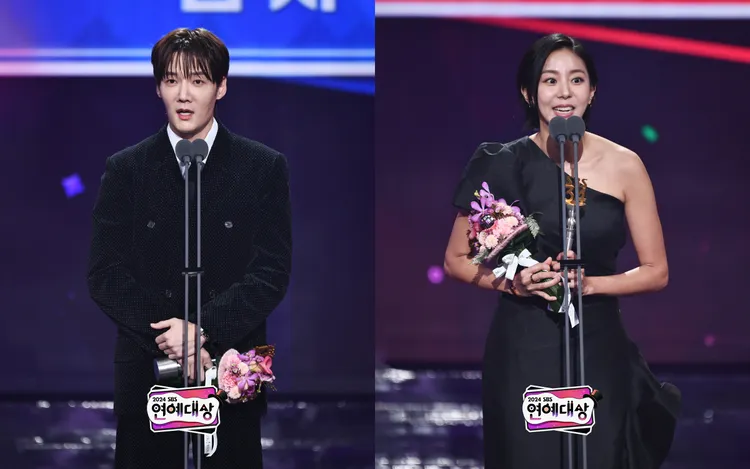 崔振赫（左圖）、Uie獲得優秀獎。翻攝SBS
