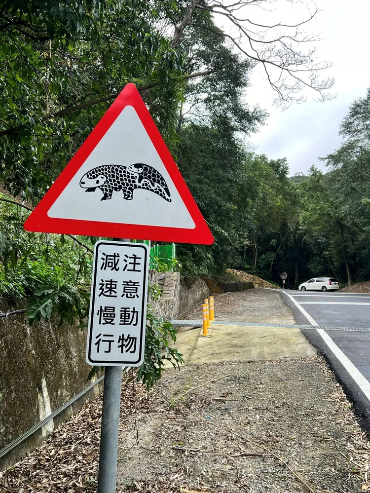 廊道週邊也設置告示牌提醒用路人減速慢行。農業局提供