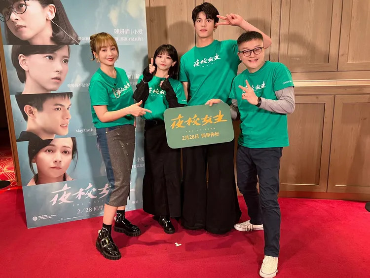 季芹（左起）陳姸霏、邱以太和導演莊景燊。興揚電影提供