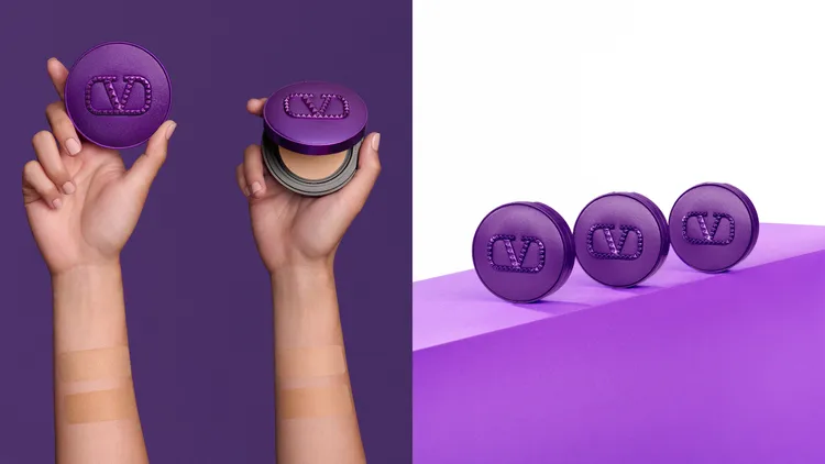 VALENTINO高訂光感氣墊粉餅幻紫限定版共有2色選，3100元。品牌提供
