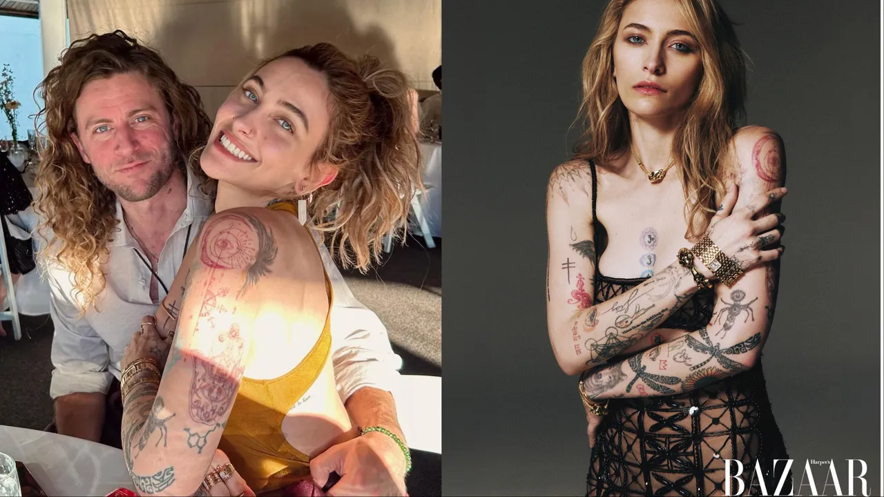 Paris Jackson（左圖右、右圖）宣布訂婚後解放好身材。左圖翻攝Paris Jackson IG、右圖《Harper’s BAZAAR》國際中文版提供