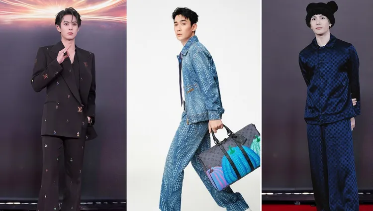 王鶴棣（左起）、朱一龍及王嘉爾都受邀看LV巴黎男裝周大秀。翻攝路易威登微博