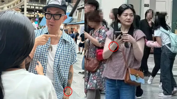 大S（右）和具俊曄去年被發現手腕多了新刺青。翻攝沙拉醬iam小紅書