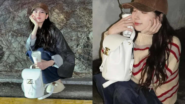 秀智演繹CELINE Bonnie雙肩背包。翻攝秀智IG
