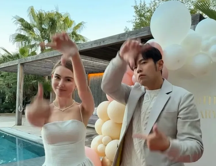 周杰倫與愛妻昆凌大跳手勢舞。翻攝周杰倫IG