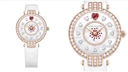 本周新錶|海瑞溫斯頓情人節耍浪漫 玫瑰金荊棘纏繞心形紅寶石