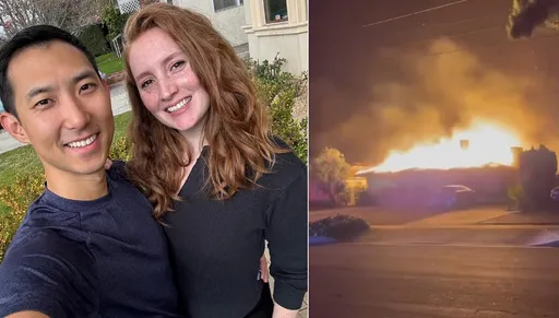 網紅劉沛見洛杉磯老家對面大火狂燒!急帶妻兒搭機回去