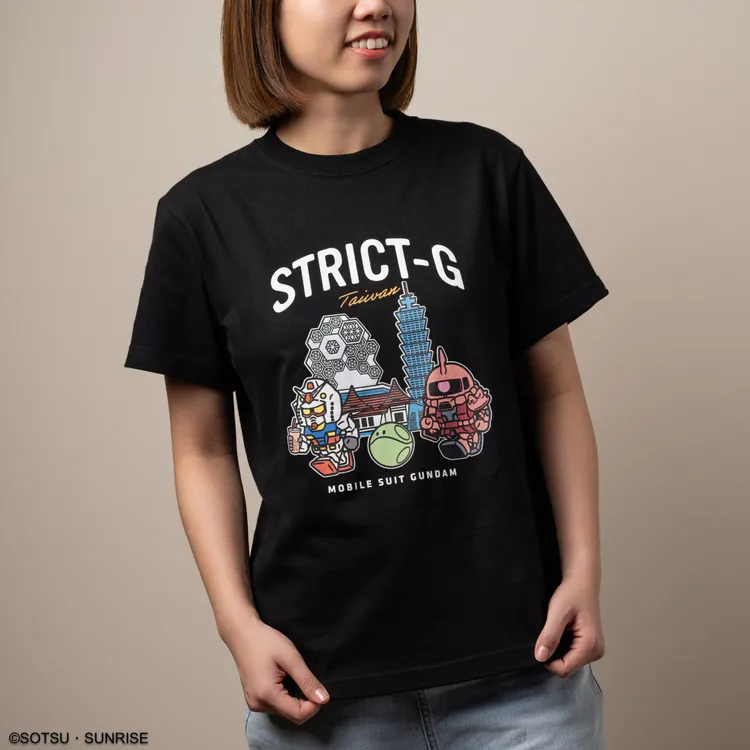 STRICT-G TAIWAN 限定「機動戰士鋼彈」Have fun in Taiwan！Q版短袖T恤，售價1500元。業者提供