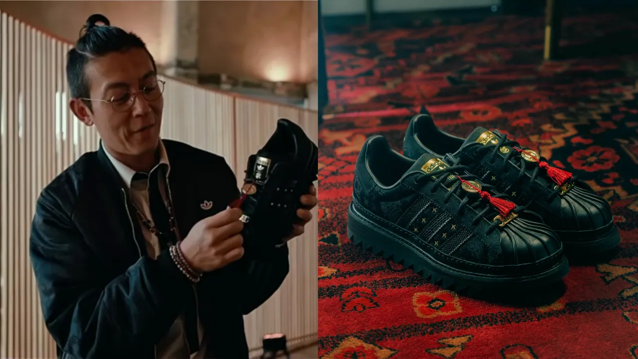 陳冠希潮牌CLOT與adidas Originals推出新年系列。左圖翻攝陳冠希IG、右圖品牌提供