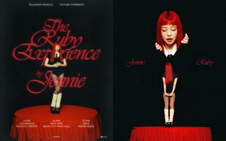 Jennie新專輯造型的紅色視覺非常搶鏡。翻攝Jennie IG