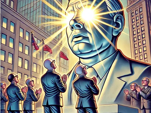 企業家跪拜川普作品「被搓掉」 諷刺漫畫家大怒不幹了