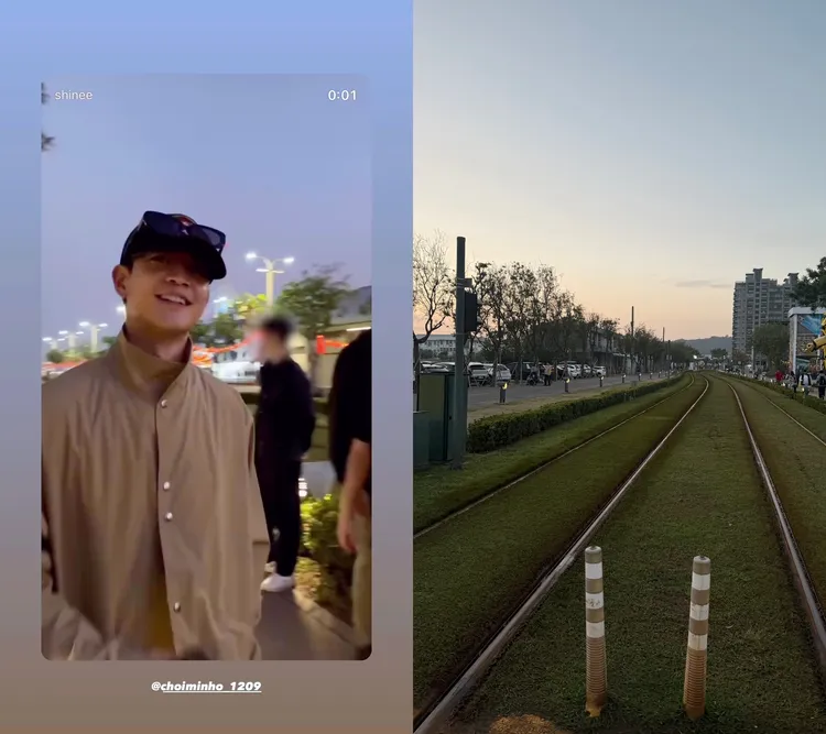 珉豪昨天利用時間觀光，前往駁二、輕軌拍照。翻攝珉豪IG