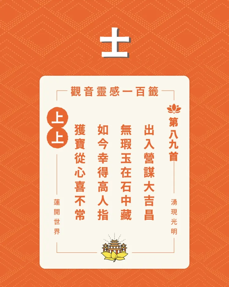 士籤。翻攝湧蓮寺臉書