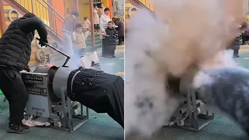 嚇人影片|傳統爆米花「膛炸」 幼兒園孩童慘挨砲火攻擊