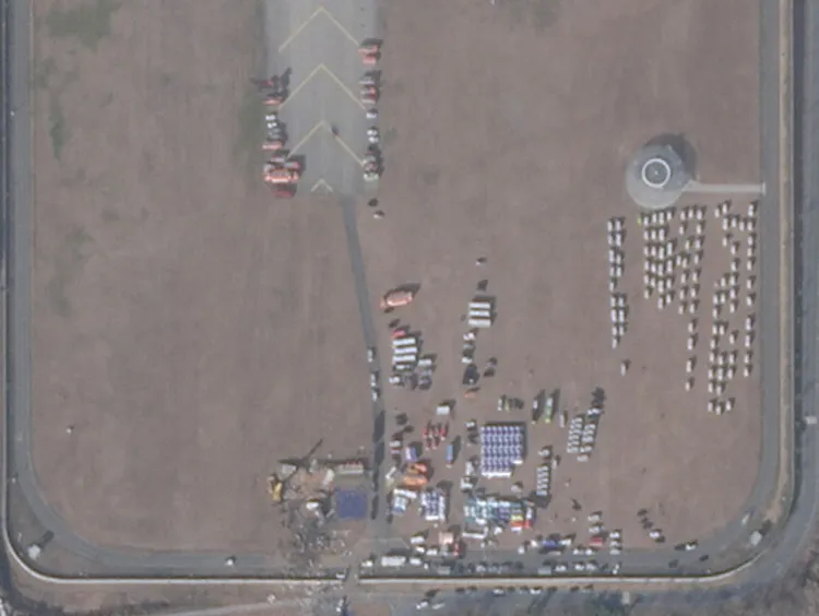 濟州航空客機在務安機場失事，圖為失事地點衛星空拍照片。路透社