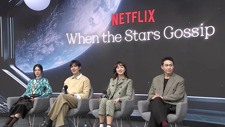 韓知懚（左起）、李敏鎬、孔孝真、吳正世日前接受台灣媒體訪問。Netflix提供