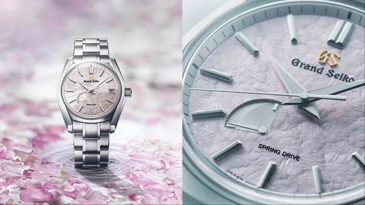 Grand Seiko SBGA413靈感源自春分櫻花風景，19萬8000元。品牌提供