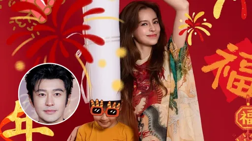 Angelababy迎本命年賞粉絲紅包 8歲兒拜年像迷你版黃曉明