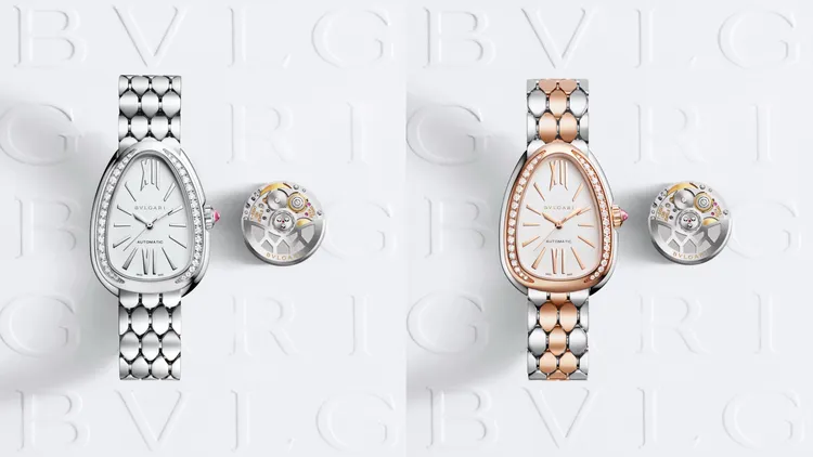 寶格麗Serpenti Seduttori精鋼鑲鑽腕錶、精鋼與玫瑰金鑲鑽腕錶，價格店洽。品牌提供