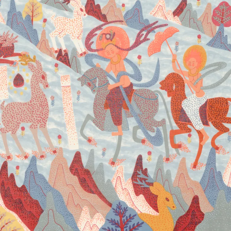 SHANG XIA全新九色鹿系列靈感來自敦煌石窟的257號洞窟《鹿王本生》的九色鹿王。品牌提供