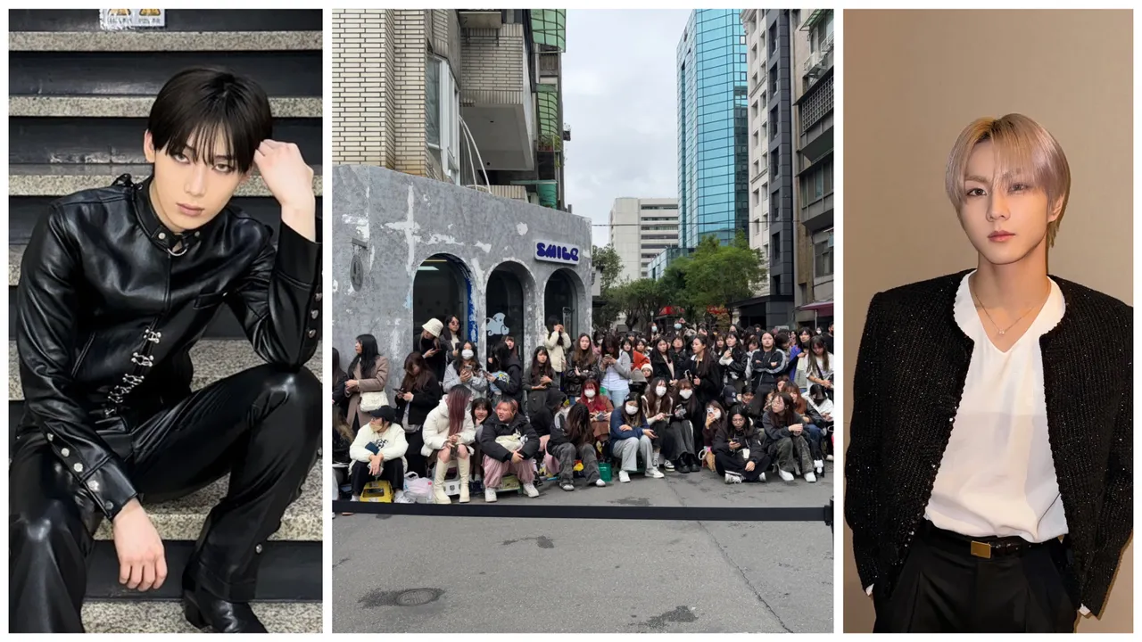 韓國新生代男團ENHYPEN成員梁禎元、金善禹，來台為PRADA BEAUTY美妝旗艦快閃店開幕站台，吸引上百名粉絲到場。翻攝IG、張家玲攝