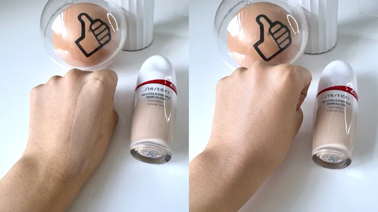 在台灣最為熱銷的超聚光活膚粉底精華#220棉麻白。張家玲攝