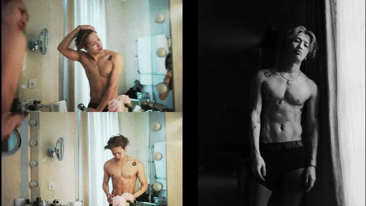 王嘉爾的團隊公開他看秀前的養眼花絮。翻攝teamwang IG