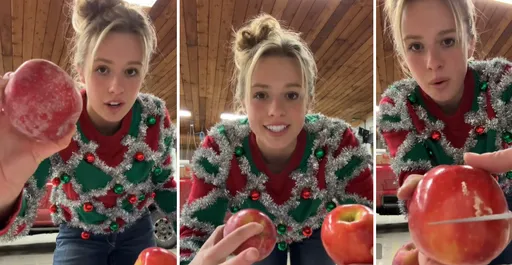 美女果農為蘋果表面的蠟釋疑 網驚:天然「蘋果肌」天下無敵