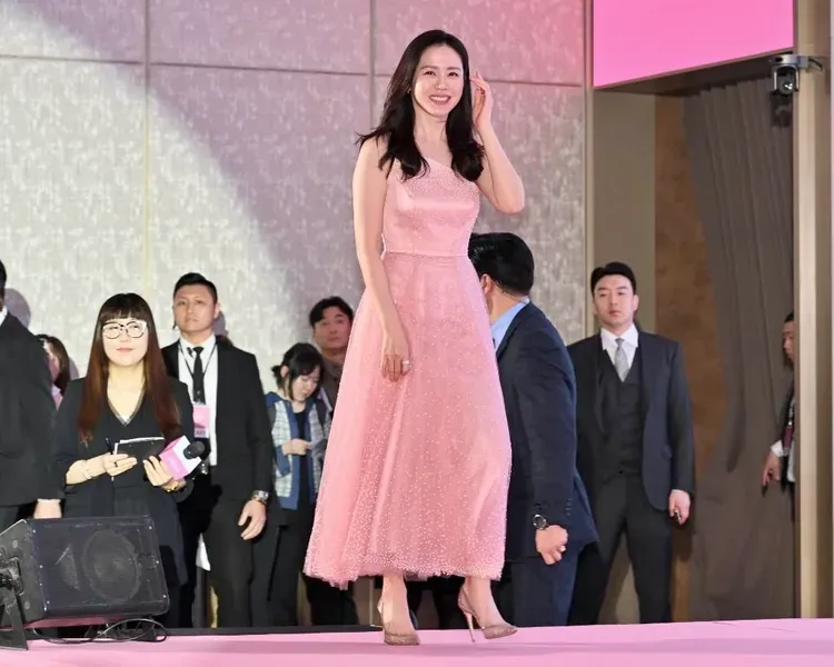 韓國影后孫藝真去年4月首度訪台出席品牌代言活動。特勤中心攝