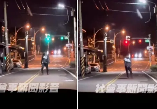台中深夜驚見「喪屍」擋路!真相曝光 駕駛嚇壞速速倒車迴轉