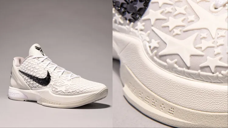 Kobe 6 Protro 「Sail」鞋身紋路呈現曼巴蛇蛻皮的效果，也呼應以Kobe名字命名的NBA全明星獎盃。品牌提供