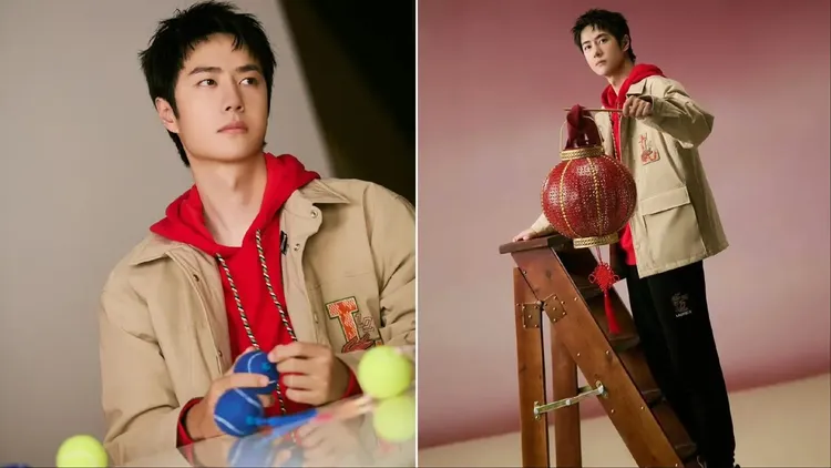 王一博帥氣演繹LACOSTE新推出的福蛇新春系列。翻攝LACOSTE微博