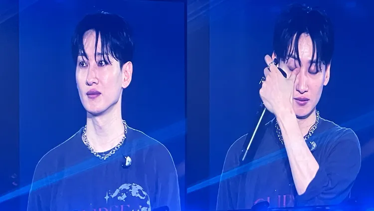 銀赫眼眶裡滿是淚水，忍不住伸手拭淚。讀者提供