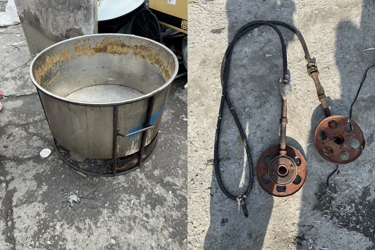 遭竊的鍋具。大安警分局提供