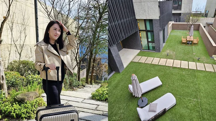 劉芯彤看豪宅樣品屋。翻攝劉芯彤臉書