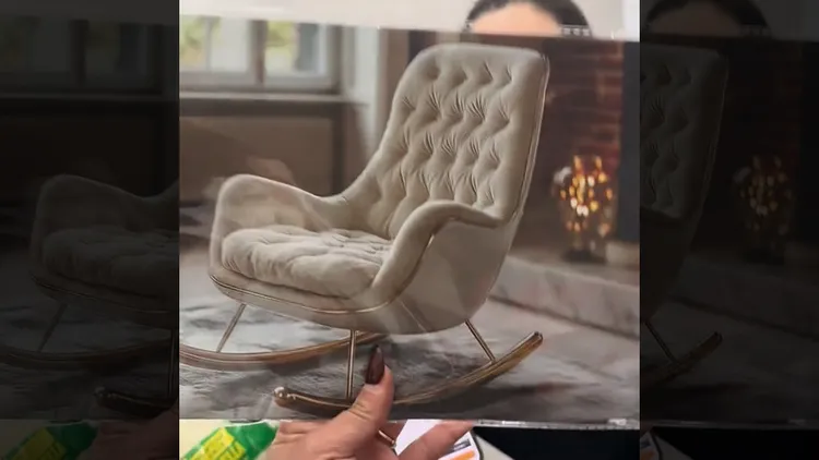 肯婭以為自己買的是椅子，其實是一張以椅子為主體的照片。翻攝自肯婭TikTok