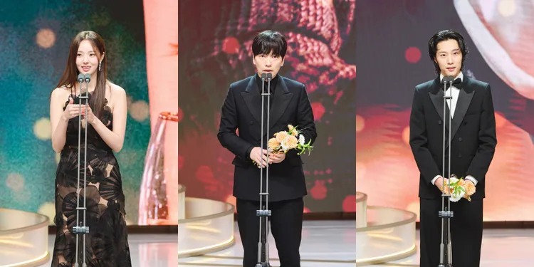 《現在撥打的電話》蔡秀彬奪得優秀女演員，優秀男演員頒給《搜查班長1958》李東輝、《夜晚盛開的花》李鐘圓。翻攝MBC