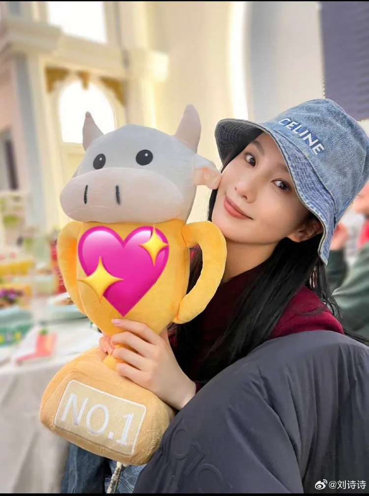 劉詩詩曬出自拍照向粉絲拜年。翻攝自劉詩詩微博