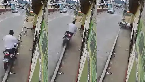 驚悚影片|機車擦撞路緣失控 騎士摔車「正臉撞牆」當場斃命