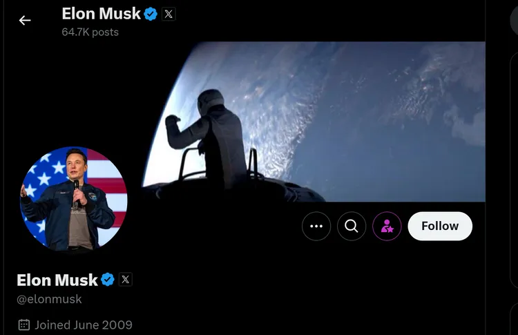 現在登入Ｘ，馬斯克的帳號已經換回原本照片。翻攝自Ｘ
